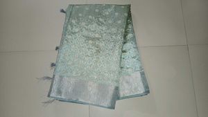 Silver Brocade Silk Saree with Blouse