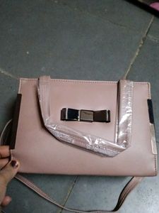 Pink Bow Detail Top Handle Bag