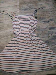 Striped Spaghetti Strap Dress
