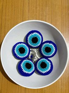 Evil Eye Crochet Keychain