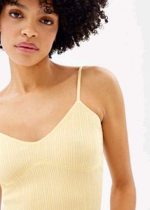 Bershka Butter Yellow Ribbed Cami Top