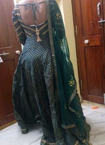 Elegant Teal Kurta Set with Golden Embellishments