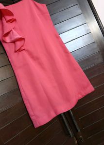 Vero Moda Pink Ruffle One-Shoulder Dress