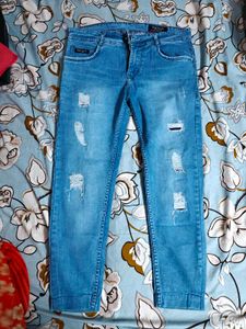 Prada Distressed Blue Denim Jeans