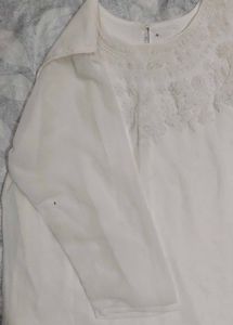 Elegant Off-White Embroidered Blouse