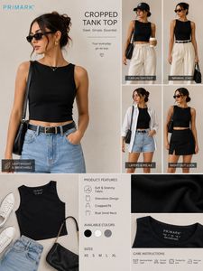 Black Sleeveless Cropped Tank Top