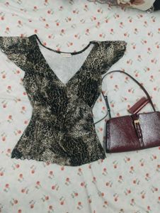 leopard print y2k top