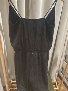 Chic Black Textured Jumpsuit