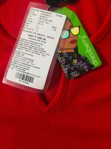 Red Long Sleeve V-Neck Top