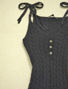 Black Sleeveless Knit Knee length Dress