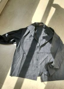Men's Charcoal Button-Up Shirt