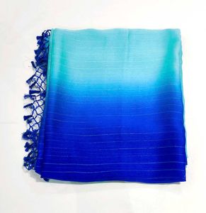 Ombre Blue Saree with Tassels