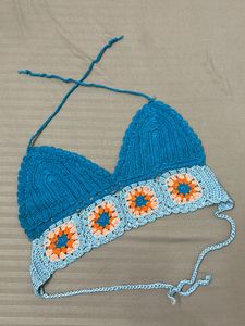 Blue Crochet Bralette
