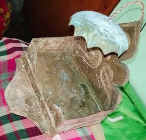 Antique Vintage Brass Peacock Singhasan Showpiece