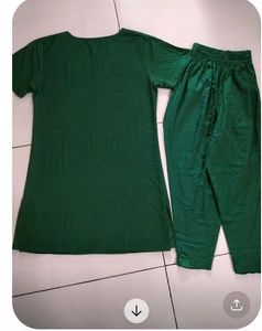 Cotton paint plazo stiched suit