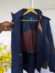 Men's Blue &amp; Orange Zip-Up Black Yak Jacket