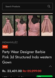 Pink Barbie Indo Western Designer Gown