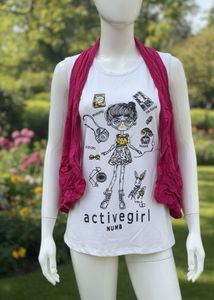 🌸Activegirl Graphic Print Top And Jacket