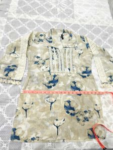 Stylish branded Printed Kurta with Tassels