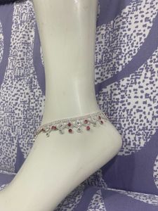 Silver Anklet with Colorful Accents