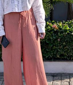 Chic Peach Palazzo Pants