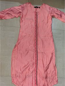 Elegant Peach Kurta with Embroidery