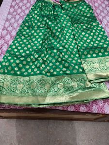 Green Banarasi Silk Lehenga Choli