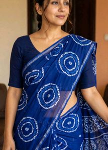 Blue Tie-Dye Saree
