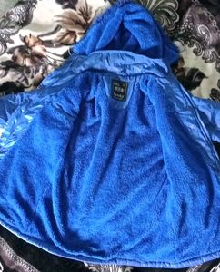 Blue Winter Jacket with Hood