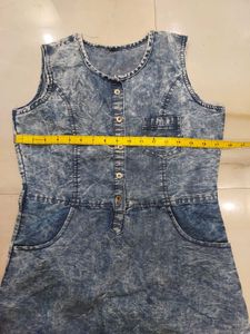 Denim Wash Sleeveless Dress