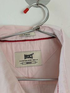 Basics Slim Fit Pastel Pink Men's Shirt