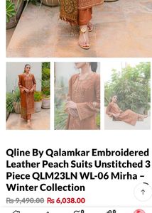 Original Qalamkar Pakistani Unstitched Bro