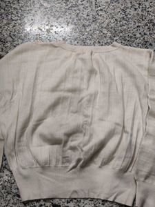 Beige Knit Pullover Sweater