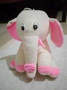 Cute Pink & White Elephant Plush Toy