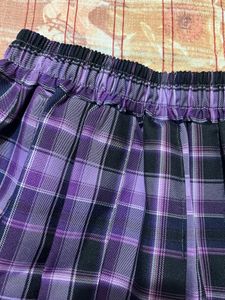 Purple Plaid Pleated Mini Skirt