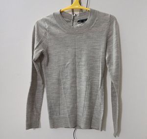 Grey Basic Winter Sweater Top