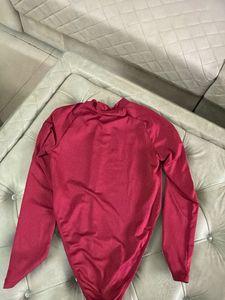 Maroon Long Sleeve One-Piece bodysuit