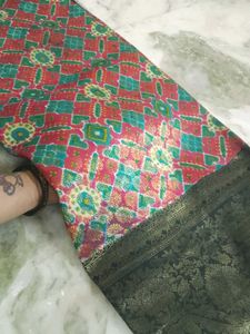 Vibrant Saree with Traditional Border