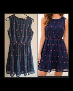 Navy Blue Embellished Summer Dress