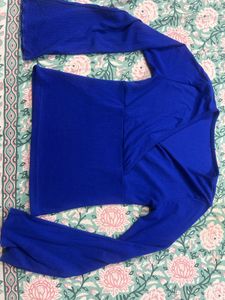 Vibrant Blue Bell Sleeve Top