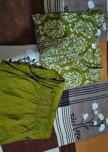 Olive Green Printed Kurta Set..✿🌸