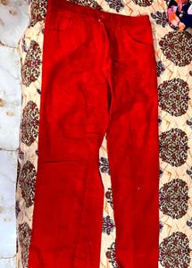 Vibrant Red baggy Trousers