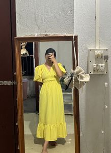 Flowy Yellow Midi Dress