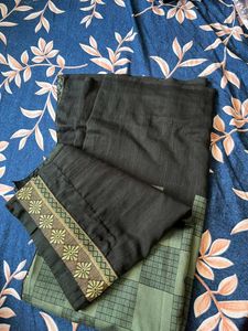 Elegant Black Saree with flar hand  Blouse