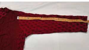 Maroon Chikankari Kurta &amp; Plazo Pant Set