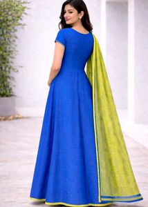 Blue Ethnic Gown with Dupatta from size X