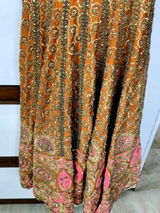 Festive Orange &amp; Gold Embroidered Lehenga Choli