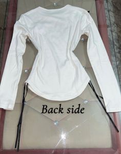 Cute Cream Long Sleeve Top with Bows