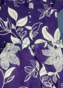 Vibrant Purple Floral Kurta Set