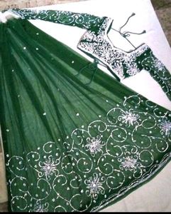 New Heavy Sequence Green Lehnga Set